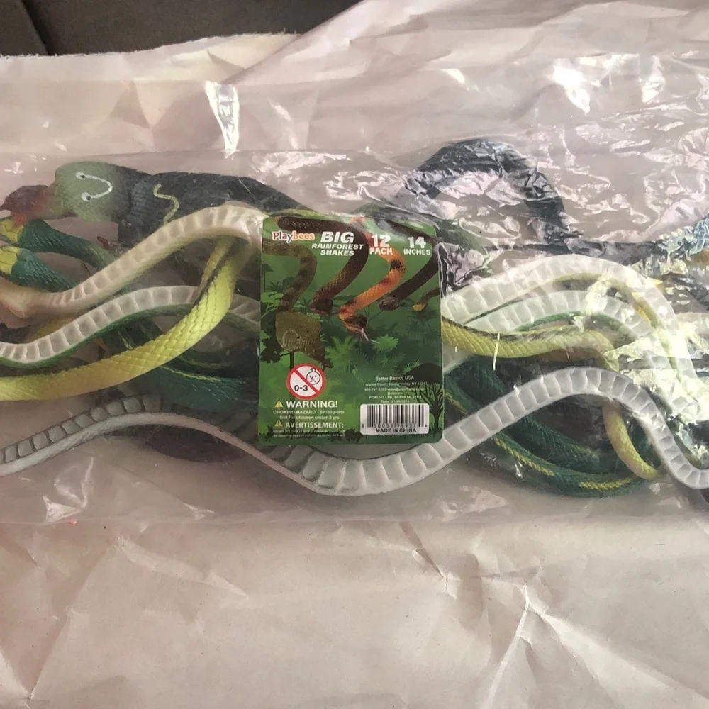 Green Assorted Toy Snakes - Pack